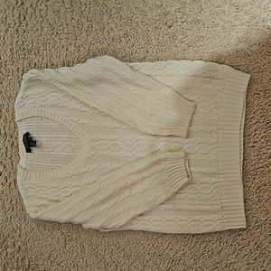 RALPH LAUREN CREAM V NECK SWEATER    SIZE MEDIUM